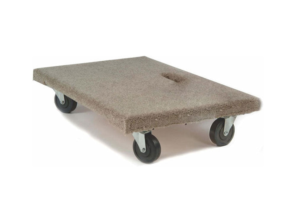 PADDED PLATFORM DOLLIE - 20"x32" WITH 4" NON MARKING CASTERS & HAND HOLE