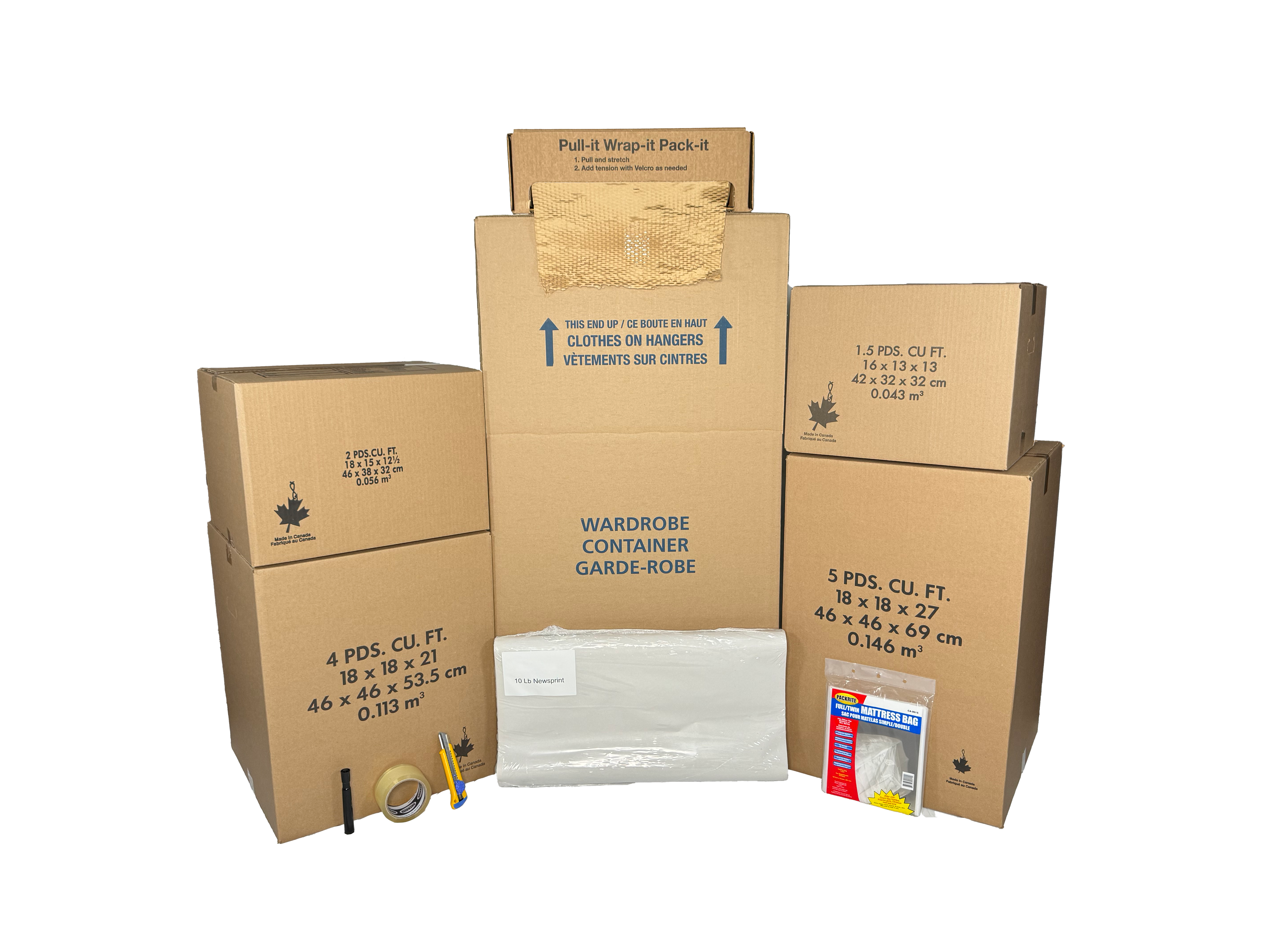 Single Life Moving Kit for one bedroom packing supplies