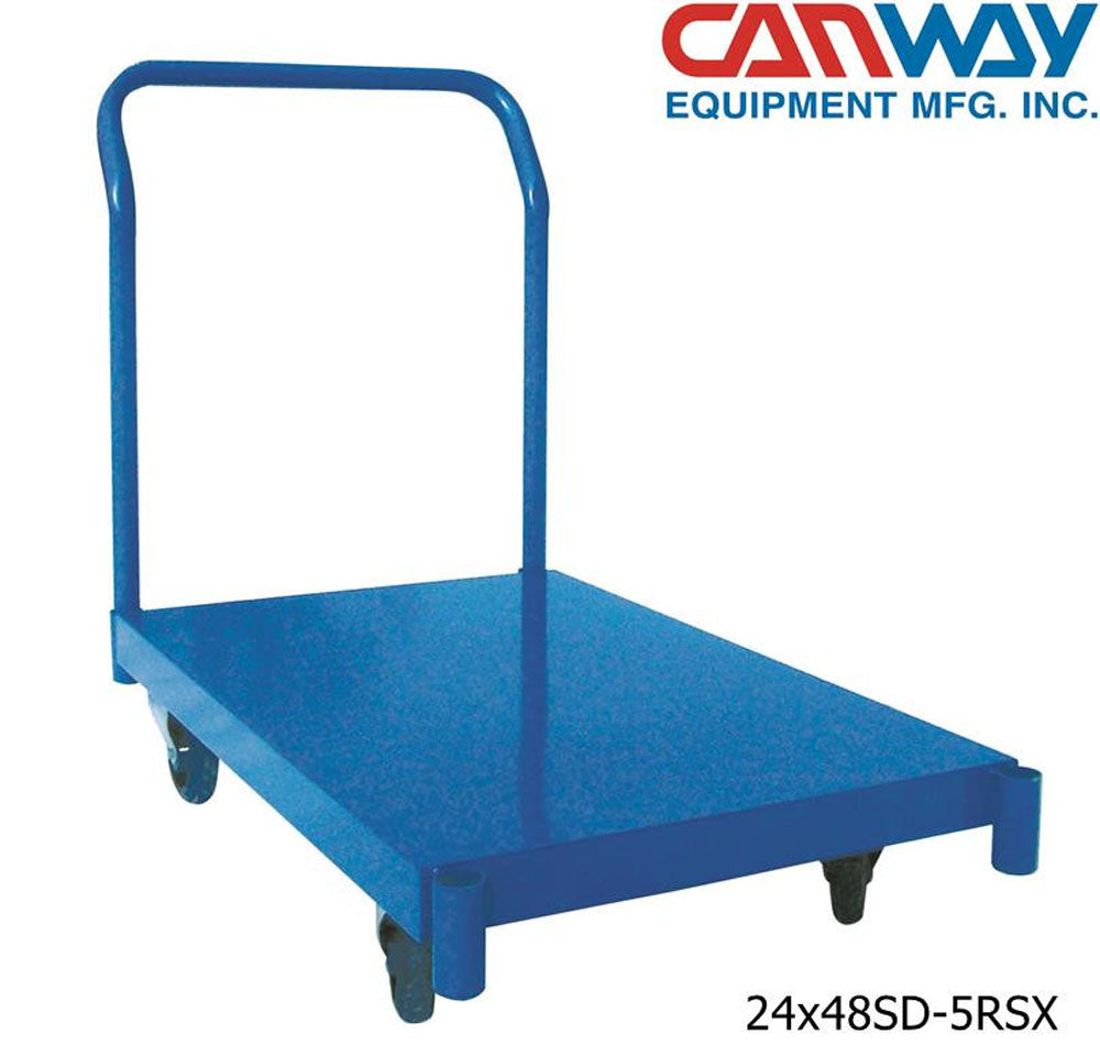 Platform Truck - 24" x 48" 1200Lb Capacity with Blue Elastic Rubber Casters (5RSX)