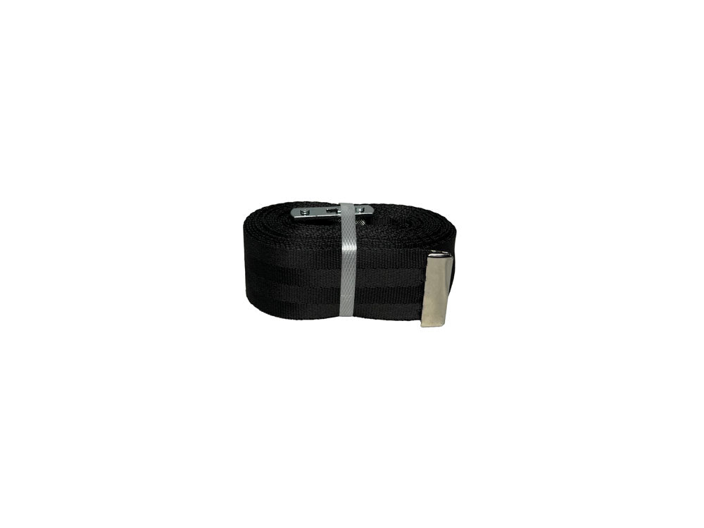 PIANO STRAP 2"X15' BLACK NYLON WEBBING W/ROLLER BUCKLE
