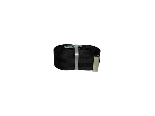 PIANO STRAP 2"X15' BLACK NYLON WEBBING W/ROLLER BUCKLE