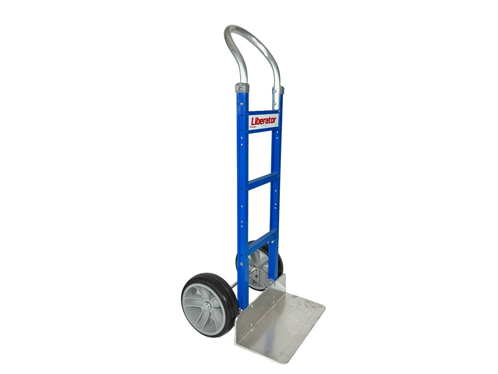 Liberator Blue Handtruck with 600-pound capacity for industrial moving